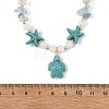 Ocean Dyed Synthetic Turquoise Turtle Pendant Necklaces NJEW-JN06397-02-4