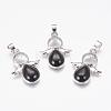 Natural Black Agate(Dyed & Heated) Pendants G-G651-A09-1