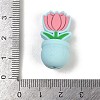 Flower Food Grade Silicone Focal Beads SIL-A011-03B-02-3