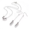 304 Stainless Steel Pendant Necklaces and Dangle Earrings Jewelry Sets SJEW-JS00995-1