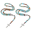 2Pcs 10MM Round Acrylic Rosary Bead Necklaces NJEW-UN0001-93-1