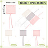 15Pcs 3 Colors Square Fiber Cloth Jewelry Pouches ABAG-TA0002-24-4