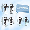 Unicraftale 30Pcs 3 Styles 304 Stainless Steel Lobster Claw Clasps STAS-UN0050-14-3