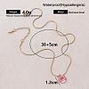 Vintage Style Stainless Steel Enamel Pink Dessert Donut Pendant Necklaces for Women KI9226-6