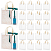 Transparent Frosted PVC Plastic Gift Tote Bags with Green Ribbon ABAG-WH0048-68B-1