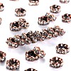 Brass Rhinestone Spacer Beads RB-A014-L6mm-01R-NF-1