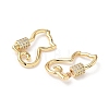 Brass Micro Pave Clear Cubic Zirconia Screw Carabiner Lock Charms LS-KK-Z118-06G-06-2