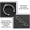 3 Size Stainless Steel Open Cuff Finger Ring Finding STAS-CA0001-92P-8