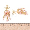 3 Pairs Handmade Glass Seed Beads Dangle Stud Earrings EJEW-MZ00708-01-3