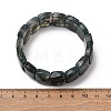 Natural Moss Agate Beads Stretch Bracelets for Women Men BJEW-A168-02-5
