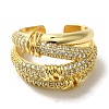 Brass Micro Pave Cubic Zirconia Rings for Women RJEW-E295-11G-2