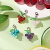 4Pcs 4 Styles Grape Natural Green Aventurine & Hemimorphite & Rose Quartz & Carnelian & Amethyst Pendant Decoration HJEW-TA00293-2