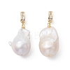 Natural Baroque Keshi Pearl Pendants PALLOY-JF05455-1