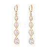 Teardrop Brass Micro Pave Cubic Zirconia Dangle Leverback Earrings EJEW-N058-14G-2