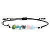 Natural Mixed Gemstone Chips & Brass Beads Link Bracelets CL3934-7-1