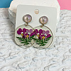 Printed Acrylic & Stud Dangle Earrings WG0012F-05-1