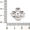 Brass Clear Cubic Zirconia Flower Connector Charms KK-L229-065P-3