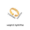 304 Stainless Steel & Crystal Rhinestone Cuff Open Rings WGEDF57-02-2