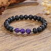 Bohemian Natural Black Onyx & Sesame Jasper Beaded Stretch Bracelets ZX5026-1-1