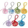 7Pcs 7 Colors 3D Floral Embroidery Satin Drawstring Bags ABAG-PH0001-88-6