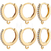 Beebeecraft 12Pcs Brass Micro Pave Clear Cubic Zirconia Huggie Hoop Earring Findings EJEW-BBC0001-25G-1