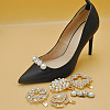 DELORIGIN 2 Pairs Rhinestone with Plastic Pearl Shoe Decoration AJEW-DR0001-43-5