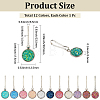 12Pcs Flat Round Alloy Resin Zipper Pulls Charms FIND-CY0002-31-2
