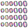 24Pcs 6 Styles 201 Stainless Steel Grooved Finger Ring Settings STAS-ME0003-12MC-1