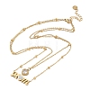 Mother's Day Double Layer 304 Stainless Steel Pave Clear Cubic Zirconia Word Mom Heart Pendant Necklaces for Women NJEW-L015-02G-4