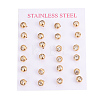 304 Stainless Steel Ear Studs STAS-I113-03G-3