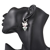 Flower with Butterfly 304 Stainless Steel Hoop Earrings EJEW-JE06749-01-2