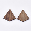 Undyed Walnut Wood Pendants X-WOOD-T023-07-2