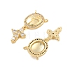 Brass Pave Cubic Zirconia Pendants KK-U009-09D-G-2