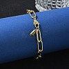 Brass Paperclip Chain Bracelets BJEW-H537-10G-3