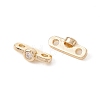 Rack Plating Brass Pave Clear Cubic Zirconia Connector Charms X-KK-G433-04LG-1