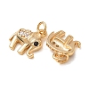 Brass Micro Pave Black Cubic Zirconia Charms CU-K002-15G-3