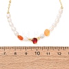 Natural Carnelian Chip and Rice Natural Pearl Beaded Necklaces GG-CBA3297-15G-E-5