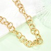12MM 304 Stainless Steel Textured Ring Link Chain Necklaces for Women NJEW-Z115-11G-3