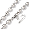 304 Stainless Steel Rice Beads Necklace for Women NJEW-B107-04P-2