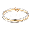 Two Tone 304 Stainless Steel Multi-strand Bangles BJEW-K271-02GP-2