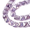 Electroplate Transparent Crackle Glass Beads Strands EGLA-Q135-02A-B06-3