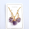 Nuggets Natural Amethyst Pendant Necklaces & Dangle Earrings Sets FS-WGD81FA-01-1