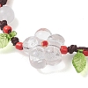 Handmade Silver Foil Glass Lampwork &  Natural White Jade Beads Braided Bead Bracelets for Women BJEW-JB12728-01-3
