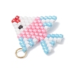 Glass Seed Beaded Fish Pendants PALLOY-MZ01219-5