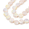 Electroplate Opaque Solid Color Glass Beads Strands EGLA-N002-27-B04-3