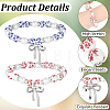 2Pcs 2 Colors Printed Porcelain & Glass Pearl Beaded Stretch Bracelets for Women BJEW-PA0001-11-6