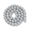 UV Plating Pearlized Glass Pearl Beads Strands GLAA-F128-01B-T12-4