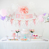 Polyester Bowknot Hanging Banner OFST-WH0004-124-4