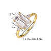 Elegant Rectangle S925 Sterling Silver Cubic Zirconia Women's Ring Jewelry GD0534-3-4