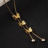 PVD Vacuum Plating 304 Stainless Steel Butterfly Pendant Necklaces NJEW-C063-01G-3